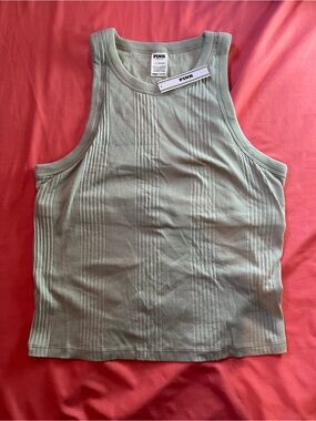 PINK Victoria's Secret Ribbed Tank in Sage Green